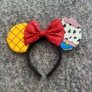 Toy Story Woody Inspired Adult Mouse Ears Headband with Red Bow